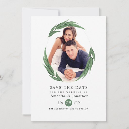 Save The Date Mariage de verdure forestière (Devant)