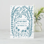 Save The Date Mariage de vignes fleurs sauvages Enregistrer la d (Debout devant)