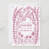 Save The Date Mariage de vignes fleurs sauvages Enregistrer la d (Devant)