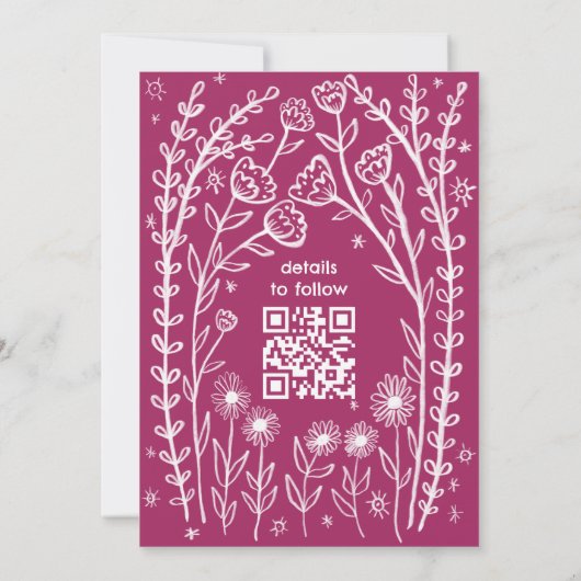 Save The Date Mariage de vignes fleurs sauvages Enregistrer la d (Dos)