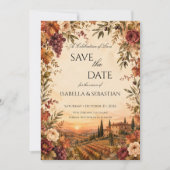 Save The Date Mariage de vignoble en automne (Devant)