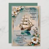Save The Date Mariage de voilier nautique enregistrer la date (Devant / Derrière)