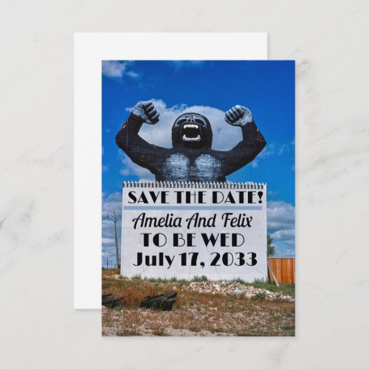 Save The Date Mariage décalé Enregistrer la date, étrange Mariag (Devant / Derrière)