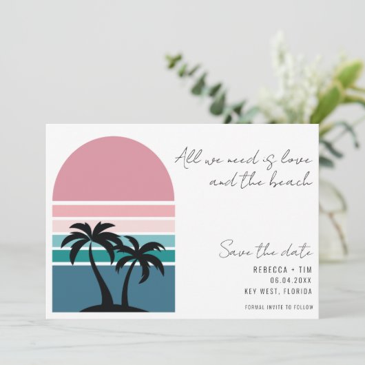 Save The Date Mariage décontracté à la plage photo (Debout devant)