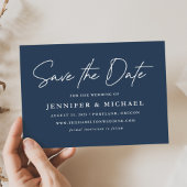 Save The Date Mariage décontracté Script Navy