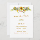 Save The Date Mariage décoratif Fleurs d'été (Devant)