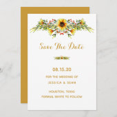 Save The Date Mariage décoratif Fleurs d'été (Devant / Derrière)
