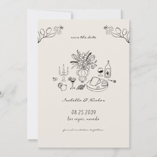 Save The Date Mariage d'écriture manuscrite en gros caractères (Devant)