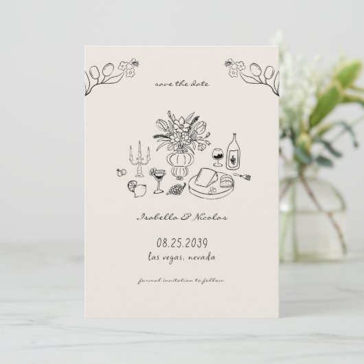 Save The Date Mariage d'écriture manuscrite en gros caractères (Debout devant)