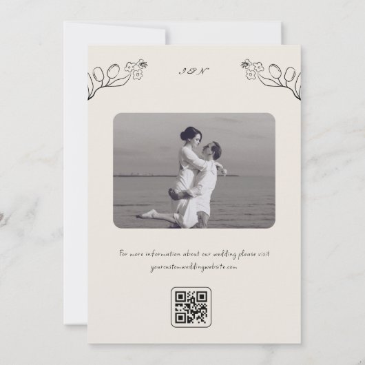 Save The Date Mariage d'écriture manuscrite en gros caractères (Dos)