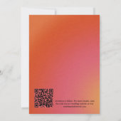 Save The Date Mariage dégradé orange rétro funky été (Dos)