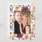 Save The Date Mariage dégustation de vin floral pêche borde (Dos)