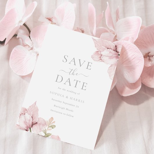 Save The Date Mariage d'élégance florale brillant