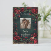 Save The Date Mariage d'élégance gothique victorienne (Debout devant)