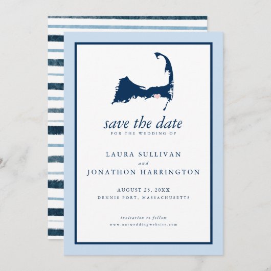 Save The Date Mariage Dennis Port Cape Cod (Devant / Derrière)