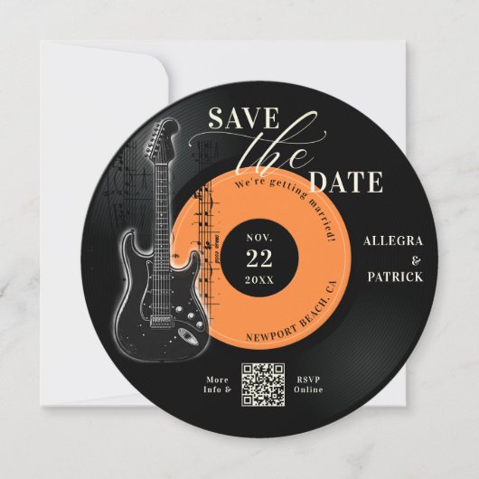 Save The Date Mariage des amoureux de musique Enregistrer la dat (Devant)