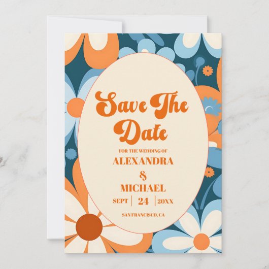 Save The Date Mariage des années 70 (Devant)