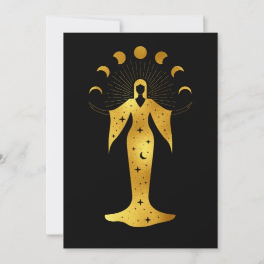 Save The Date Mariage des étoiles célestes mystiques d'or noir (Dos)