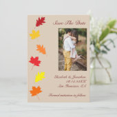Save The Date Mariage des feuilles automnales (Debout devant)