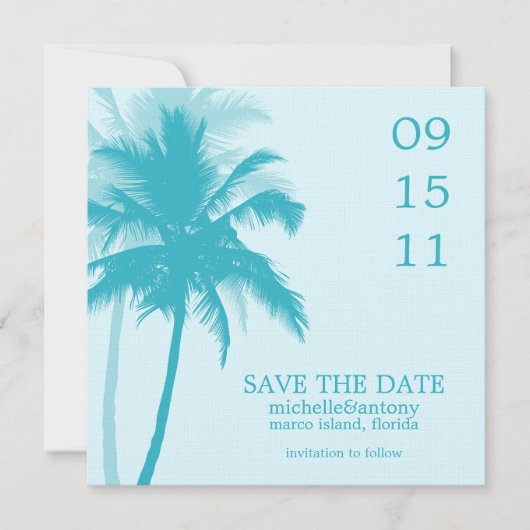 Save The Date Mariage des palmiers Enregistrer la date (Devant)