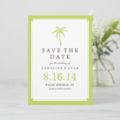 Save The Date Mariage des palmiers verts Enregistrer la date (Debout devant)