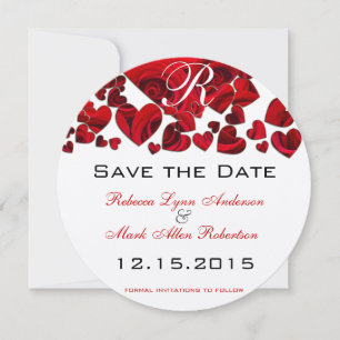 Save The Date Mariage des Roses du coeur rouge rustique Enregist