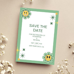 Save The Date Mariage des tonalités à thème des années 70 Super
