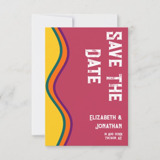 Save The Date Mariage des vagues du sud-ouest rétro (Devant)