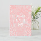 Save The Date Mariage design Art déco en marbre rose (Debout devant)