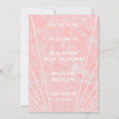 Save The Date Mariage design Art déco en marbre rose (Dos)