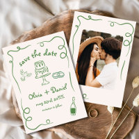 Mariage Dessin à la Main Fantaisiste Photo Vert
