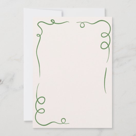 Save The Date Mariage Dessiné à la Main Fantaisiste Drôle Vert (Dos)