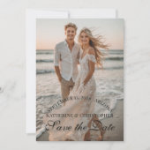 Save The Date Mariage Destination Deux Photos de Plage Script Mo (Devant)