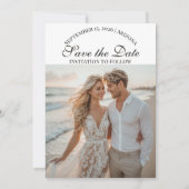 Save The Date Mariage Destination Deux Photos de Plage Script Mo (Dos)