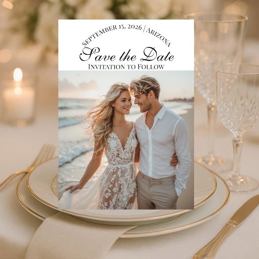 Save The Date Mariage Destination Deux Photos de Plage Script Mo