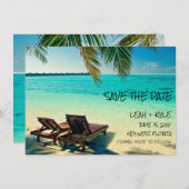 Save The Date Mariage Destination Plage Enregistrer La Date (Devant / Derrière)