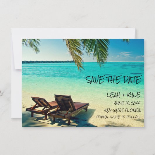 Save The Date Mariage Destination Plage Enregistrer La Date (Devant)