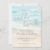 Save The Date Mariage d'été à l'aquarelle sur la plage (Devant)
