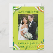 Save The Date Mariage d'été Citron et Vert Chartreuse (Devant)