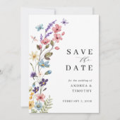 Save The Date Mariage d'été du printemps fleur sauvage (Devant)