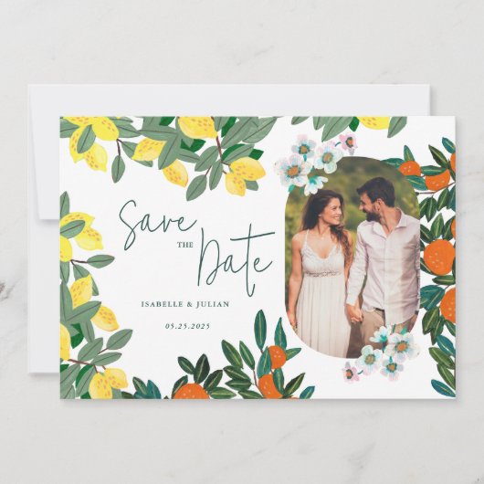 Save The Date Mariage d'été Lemon Italie (Devant)
