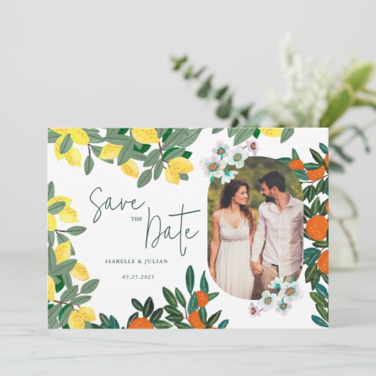 Save The Date Mariage d'été Lemon Italie (Debout devant)