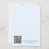 Save The Date Mariage d'été mignon à carreaux Gingham bleu clair (Dos)