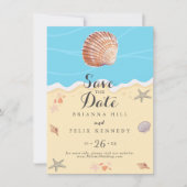 Save The Date Mariage d'été Minimal Blue Ocean (Devant)