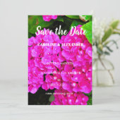 Save The Date Mariage d'été moderne Hydrangea rose Fleurs (Debout devant)