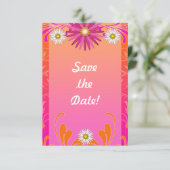 Save The Date Mariage d'été rose et orange (Debout devant)