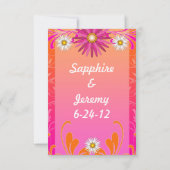 Save The Date Mariage d'été rose et orange (Dos)