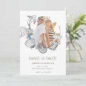 Save The Date Mariage d'été sur la plage - Enregistrez la date (Debout devant)