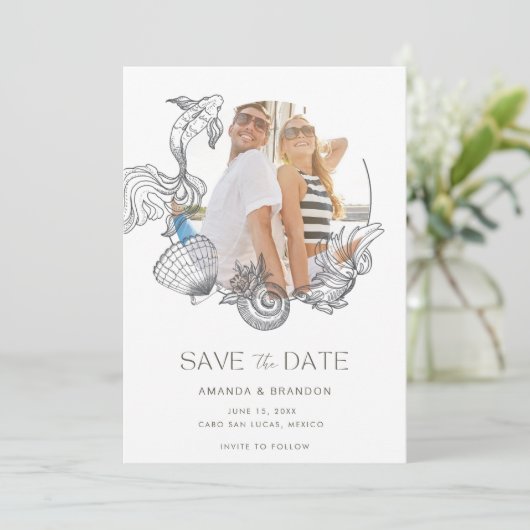 Save The Date Mariage d'été sur la plage - Enregistrez la date (Debout devant)