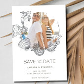 Save The Date Mariage d'été sur la plage - Enregistrez la date